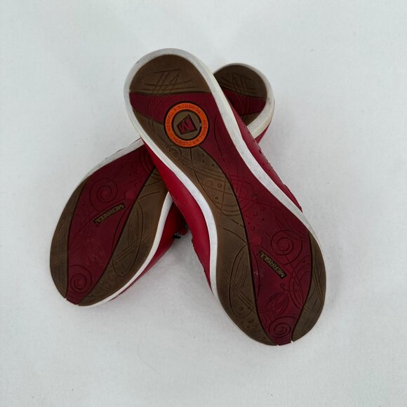 Merrell Women's Red Leather Mary Jane Shoes US Size 7, Performance Foot ware - Picture 8 of 9